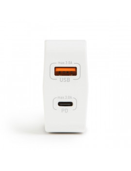 Delight 55044WH hálózati adapter USB + Type-C PD18W gyorstöltéssel fehér