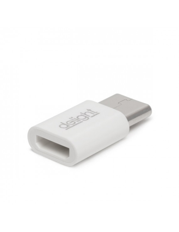 Delight 55448C MicroUSB USB Type-C fehér adapter