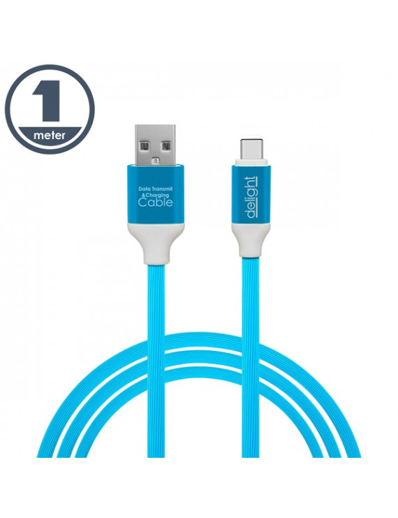 Delight USB Type-C 2,1A 1m kék adatkábel
