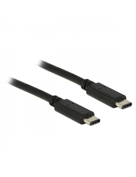 Delock 0,5m USB Type-C 2.0 apa - USB Type-C 2.0 apa fekete kábel