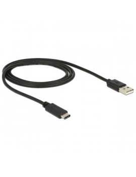 Delock 1m USB Type-C 2.0 apa - USB 2.0 A típusú apa fekete kábel