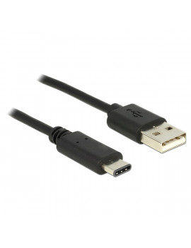 Delock 1m USB Type-C 2.0 apa - USB 2.0 A típusú apa fekete kábel