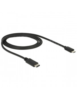 Delock 1m USB Type-C 2.0 apa - USB 2.0 micro-B típusú apa fekete kábel