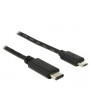 Delock 1m USB Type-C 2.0 apa - USB 2.0 micro-B típusú apa fekete kábel