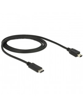 Delock 1m USB Type-C 2.0 apa - USB 2.0 mini-B típusú apa fekete kábel