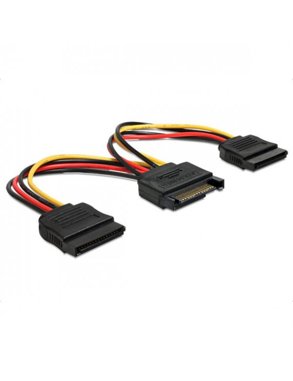 Delock 60105 SATA (15 tűs) >  2db SATA HDD (egyenes) hálózati kábel