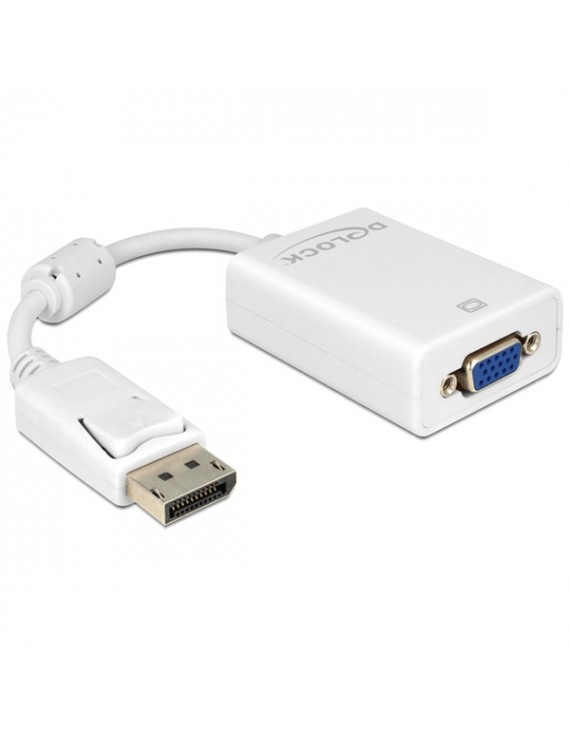 Delock 61766 fehér adapter displayport apa > VGA 15 pin anya