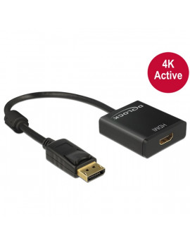 Delock 62607 Displayport 1.2 dugó > HDMI hüvely 4K aktív fekete adapter