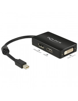 Delock 62623 passzív fekete adapter mini displayport apa > Displayport / HDMI / DVI anya