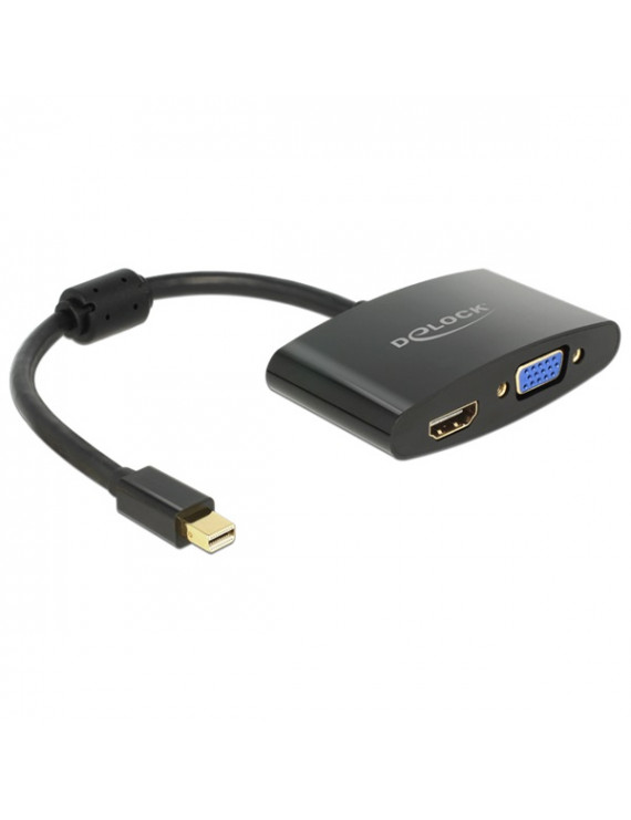 Delock 65553 fekete adapter mini displayport apa > HDMI /VGA anya