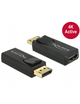 Delock 65573 Displayport 1.2 dugó > HDMI hüvely 4K aktív fekete adapter