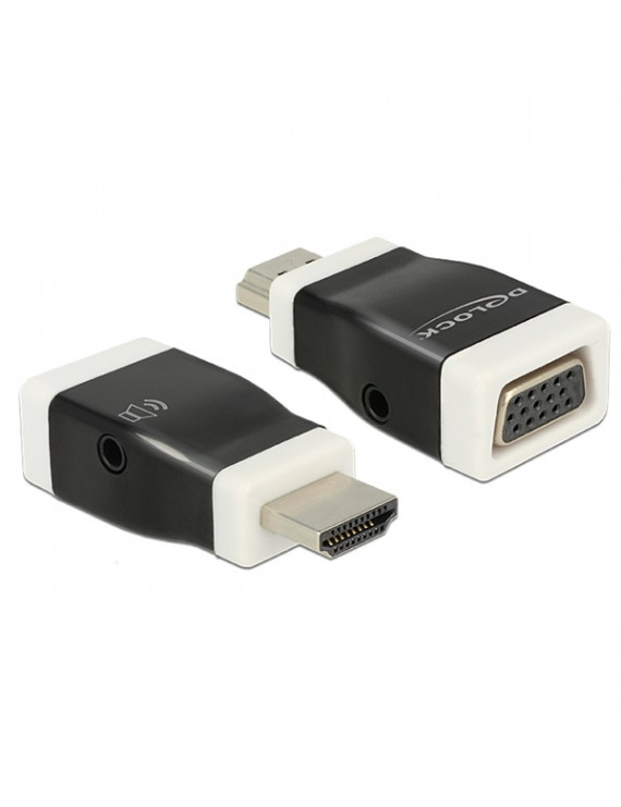 Delock 65586  HDMI-A dugó > VGA hüvely audióval adapter