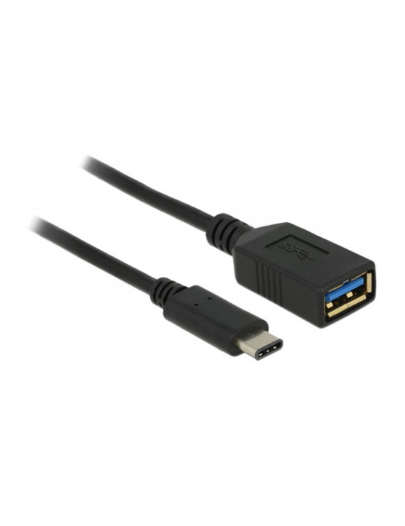 Delock 65634 USB (USB 3.1 Gen 1) Type-C apa > USB A anya 15 cm fekete High Speed USB adapter