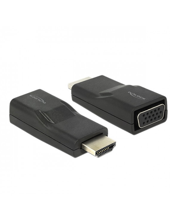 Delock 65655  HDMI dugó > VGA hüvely fekete adapter