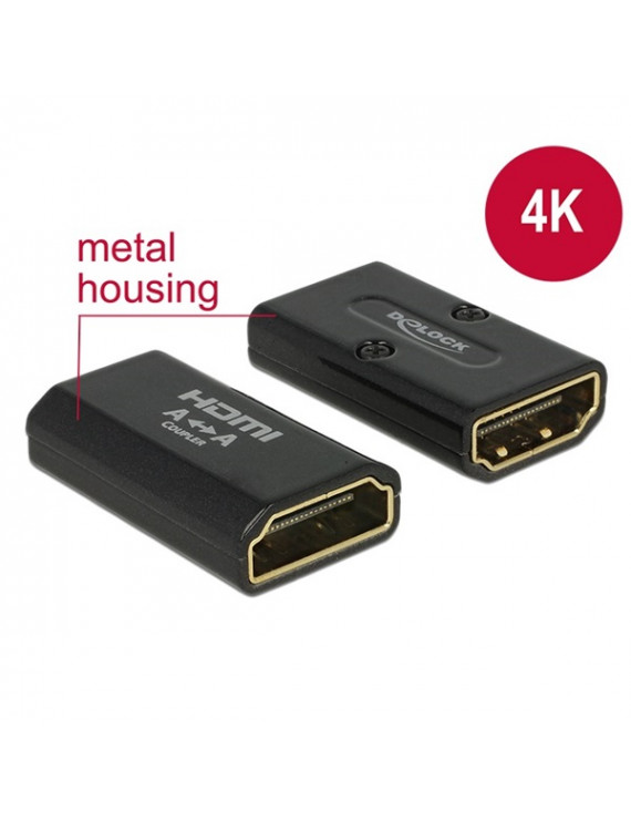 DELOCK 65659 High-Speed HDMI adapter Ethernet HDMI-A anya > HDMI-A anya 4K kimenet fordítóval fekete
