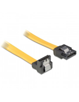 Delock 82474 SATA sárga lefele / egyenes csatl. (fémlappal) 30 cm összekötő kábel