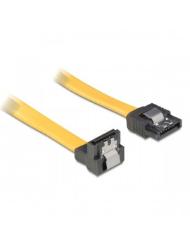 Delock 82482 SATA sárga lefele / egyenes csatl. (fémlappal) 70 cm összekötő kábel