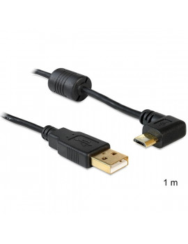 Delock 83147 USB-A apa > USB micro-B apa 90°-ban forgatott bal/jobb kábel, 1m