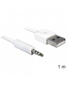 Delock 83182 USB-A apa > sztereó jack 3.5 mm apa 4 pin iPod Shuffle 1 m kábel