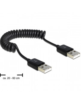 Delock 83239 USB 2.0-A apa / apa tekercselt kábel