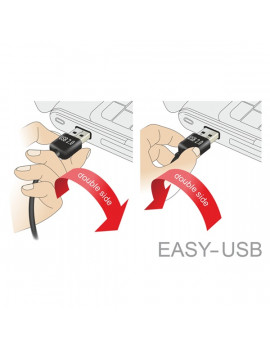Delock 83358 EASY-USB 2.0-A apa > USB-B apa 1m kábel