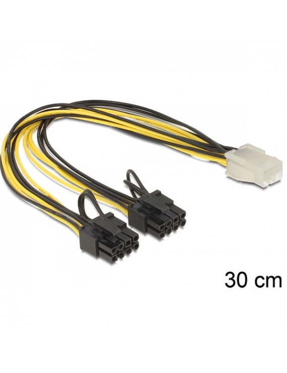 Delock 83433 PCI Expressz táp 6 pin anya > 2 x 8 pin apa tápkábel