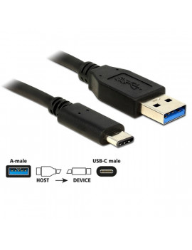 Delock 83870 USB 10 Gbps (USB 3.1 Gen 2) A > USB Type-C 1 m fekete USB kábel