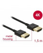 Delock 84772 Nagysebességű Ethernettel - HDMI-A > HDMI-A 3D 4K 1,5m vékony prémium kábel