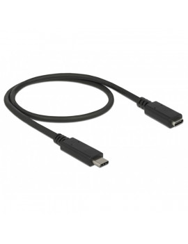 Delock 85532 SuperSpeed USB 3.1 Gen 1 Type-C apa > anya max. 3A 0,5m fekete kábel