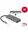 Delock 87743 USB Type-C 4K - HDMI / Hub / SD / PD 2.0 mobil eszközökhöz dokkoló állomás