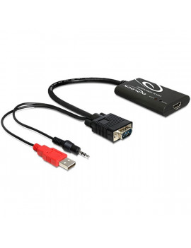 Delock 62408 VGA - HDMI adapter audióval