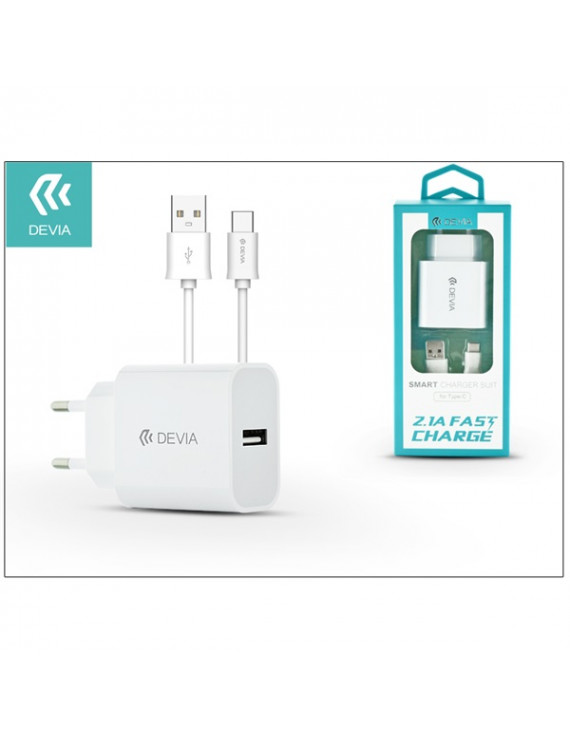 Devia ST301124 Smart 2,1A Type-C fehér hálózati töltő