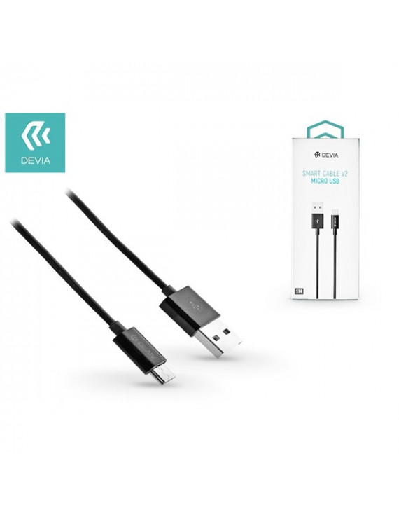 Devia ST330681 SMART V2 micro USB 1m fekete töltő/adatkábel