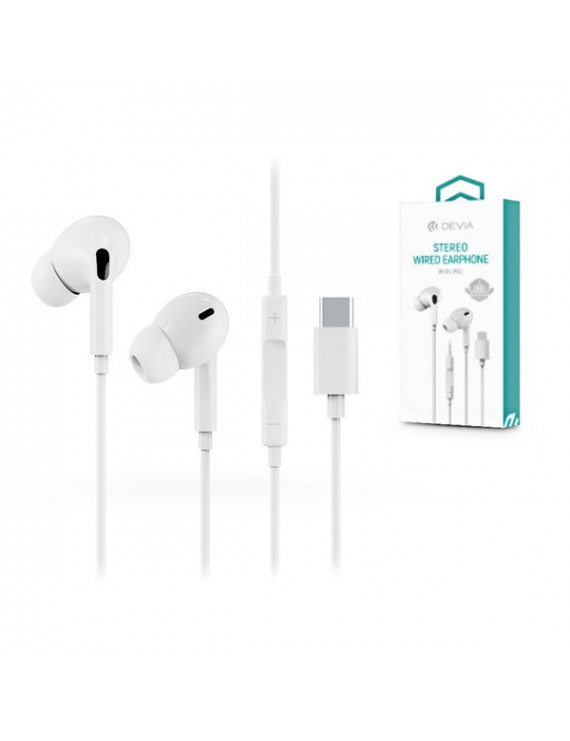 Devia ST340703 Smart Type-C mikrofonos fehér fülhallgató