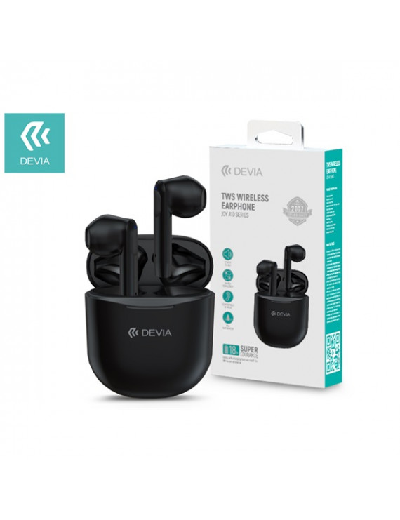 Devia ST351068 Bluetooth v5.0 Joy A10 Series TWS with Charging Case - fekete sztereó headset