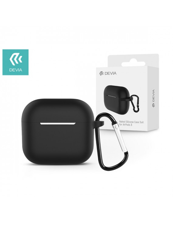 Devia ST351082 Naked Silicone Case for AirPods3 - fekete szilikon tok AirPods3 fülhallgatóhoz