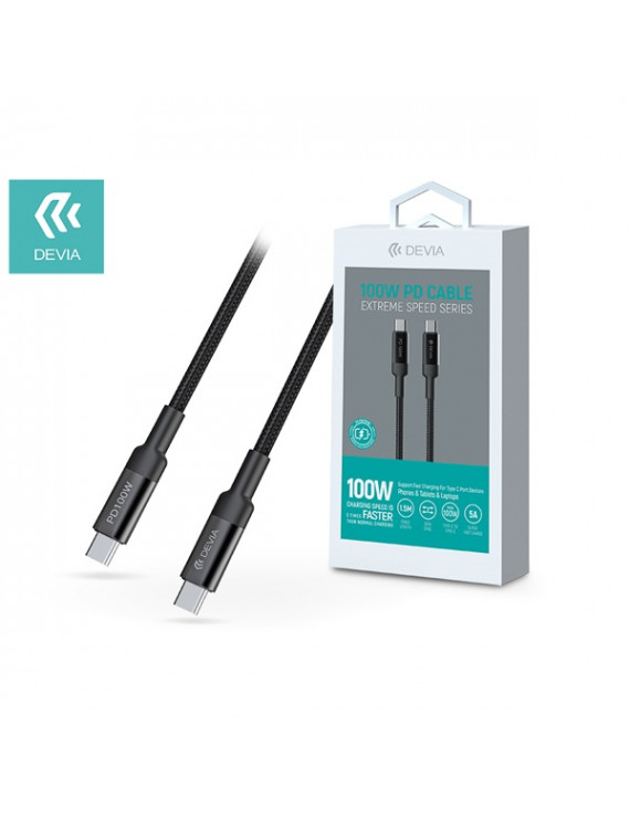 Devia ST354212 Type-C-Type-C 1,5 méter - Extreme Speed Series 100W PD Cable 5A adat- és töltőkábel