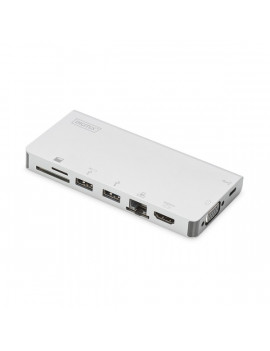 Digitus DA-70866 USB-C utazó 8 portos univerzális notebook dokkoló állomás