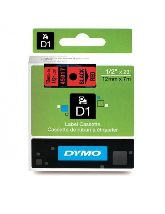Dymo D1 12mmx7m fekete/piros feliratozógép szalag