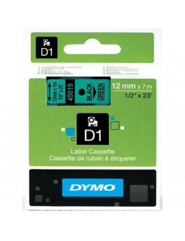 Dymo D1 12mmx7m fekete/zöld feliratozógép szalag