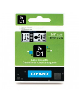 Dymo D1 9mmx7m fekete/áttetsző feliratozógép szalag