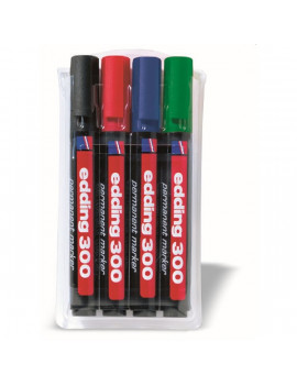 Edding 300 4db-os 1,5-3mm vegyes színű permanent marker készlet