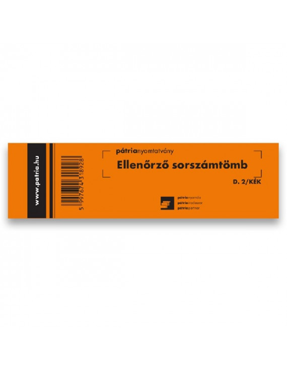 Ellenőrző sorszámtömb 100 lapos 146x40 mm kék