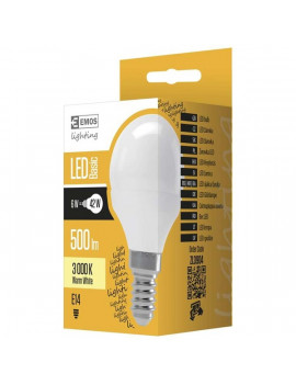 Emos ZL3904 BASIC 6W E14 500 lumen meleg fehér LED kisgömb izzó