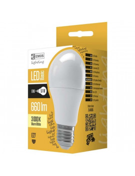 Emos ZL4005 BASIC A60 8W E27 660 lumen meleg fehér LED izzó