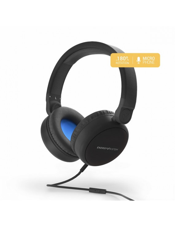 Energy Sistem EN 448814 Headphones Style 1 Talk Midnight mikrofonos fekete fejhallgató