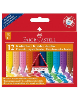 Faber-Castell Grip Jumbo 122540 háromszögletű 12db-os vegyes színű zsírkréta