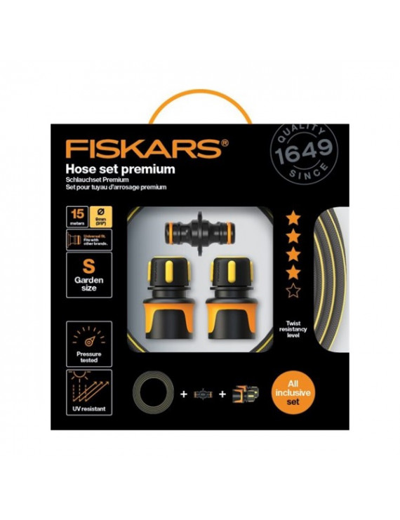 Fiskars 1027101 Premium 15m/9mm locsolótömlő szett