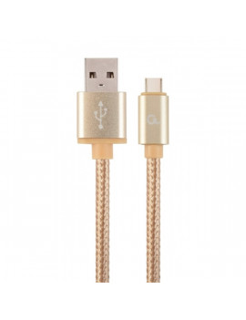 Gembird 1,8m USB Type-C 2.0 apa - USB 2.0 A apa fonott arany kábel