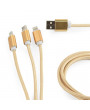 Gembird USB charging combo 3-in-1 cable, gold, 1m
